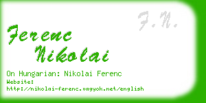 ferenc nikolai business card